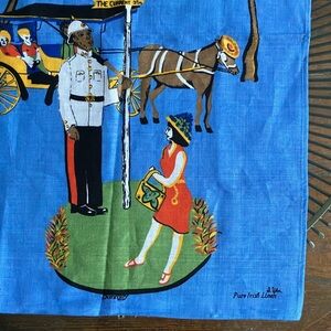 Vintage dead stock linen tea towel souvenir Nassau Bahamas 60s 70s